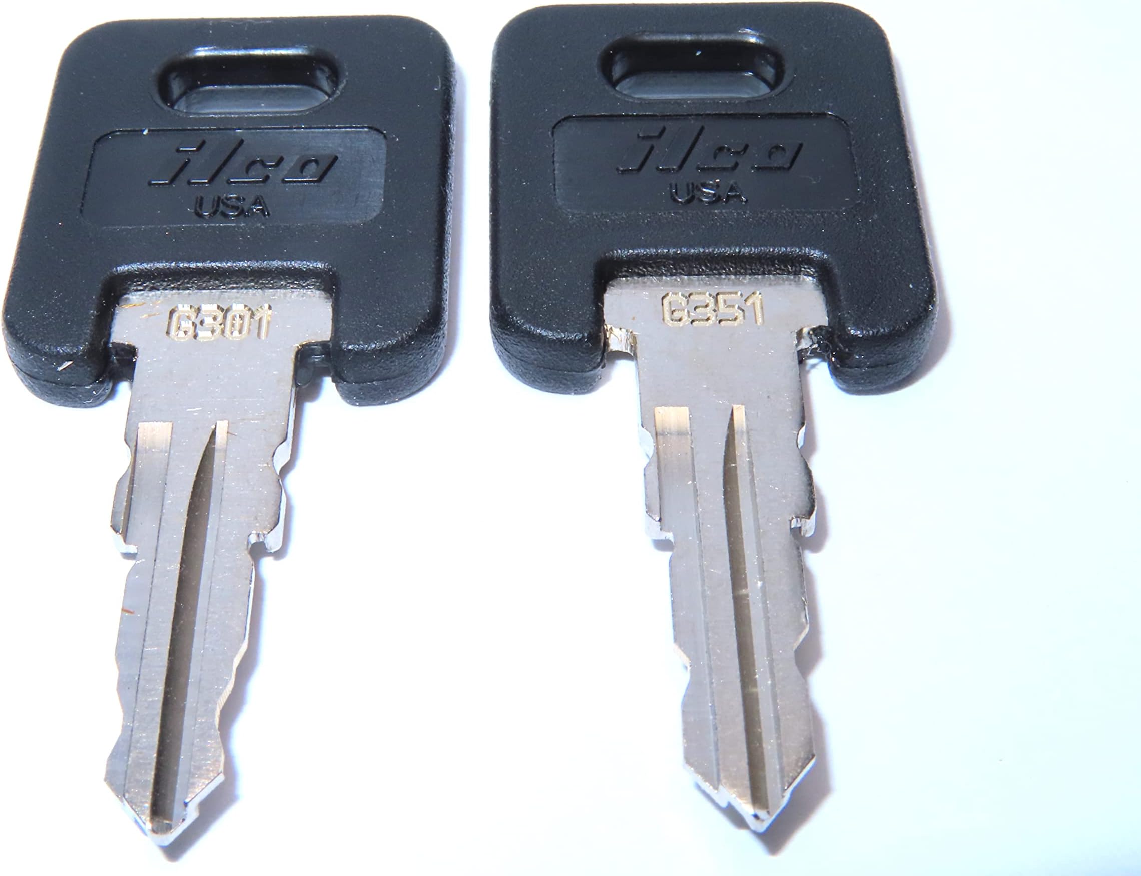 Global Link RVs Motorhome Trailer Keys 2 ILCO Black TOP Keys Cut to Key/Lock Number from G301 to G351 ILCO Black TOP Keys FIC3P for Global Link Lock G301