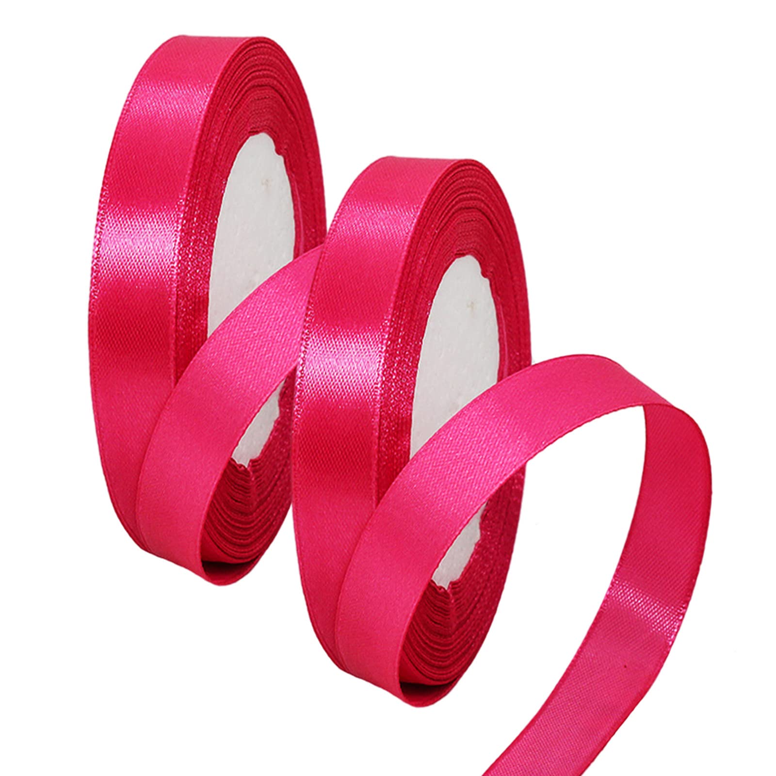 50mm Wide White Ribbon Thick Wedding Car Ribbon 22m, 2 inch Thick White Satin Ribbon for Gift Wrapping Wedding Car Christmas Birthday Cake Hair Bow Florist Bouquet Crafts Decorations — view 26