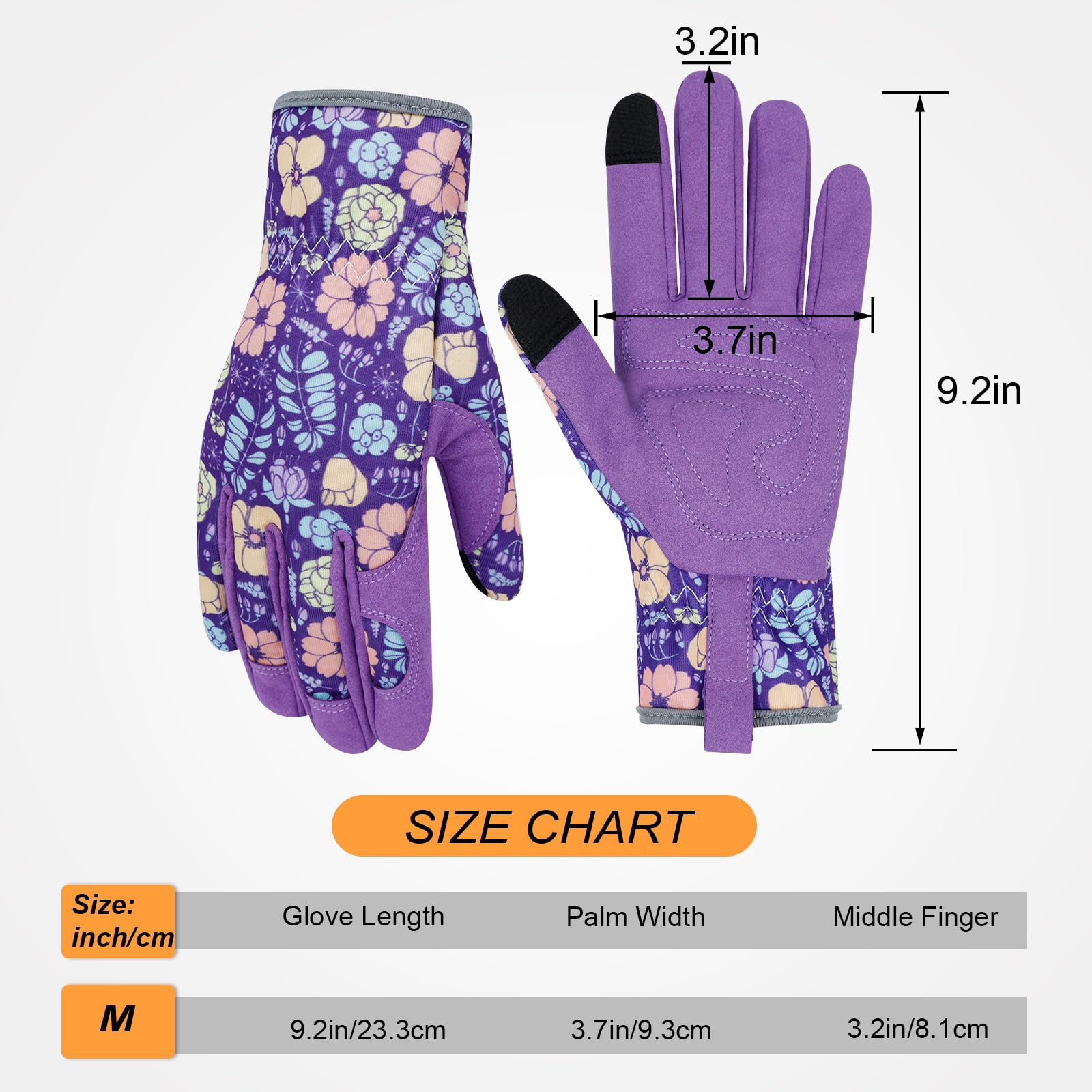 Guantes de jardinería de cuero para mujer guantes de jardín a prueba de espinas regalo para el día de la madre diseño pantalla táctil guantes de trabajo resistentes para plantar, cavar, podar
