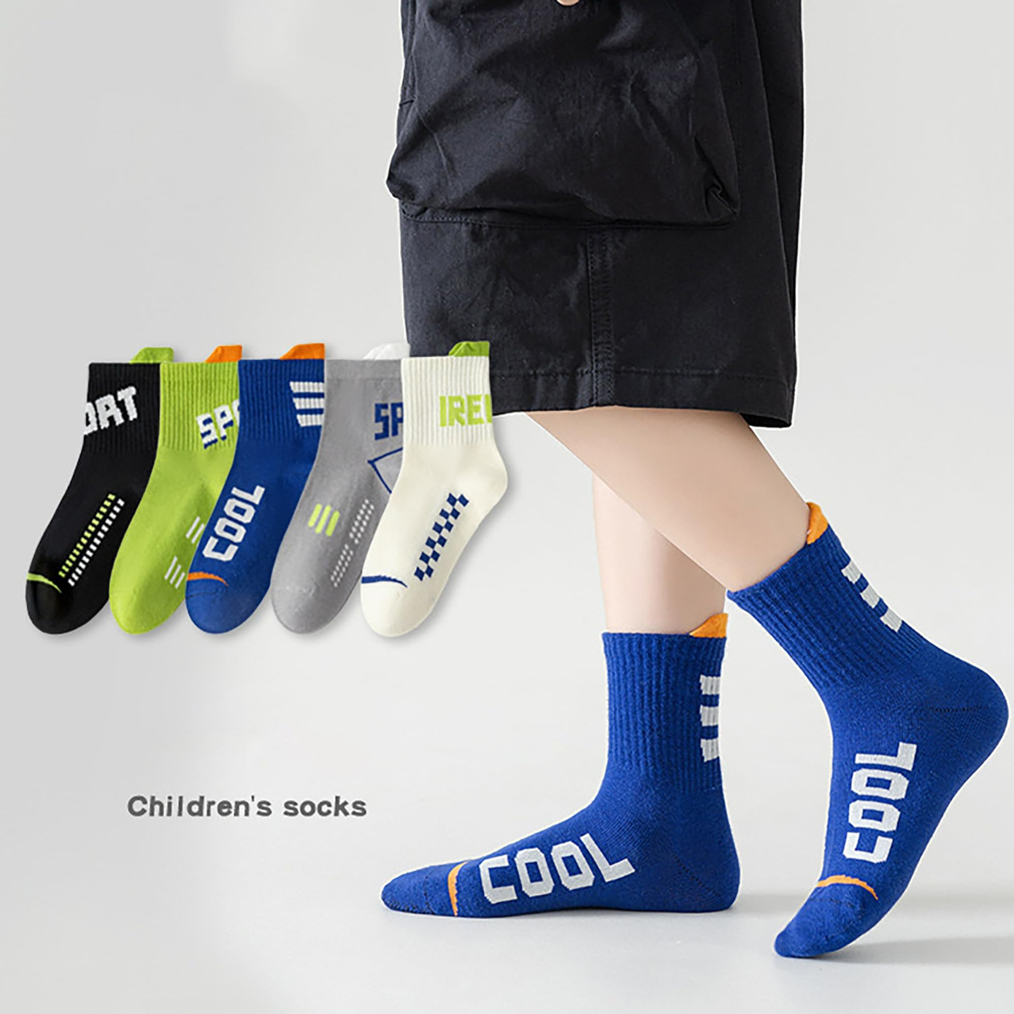 Ragazzi Sport Calzini Bambini Novità Mid Calf Taps Morbido Cotone Atletico Crew Calze per bambini indossare tutti i giorni 10 paia M 3-12 anni