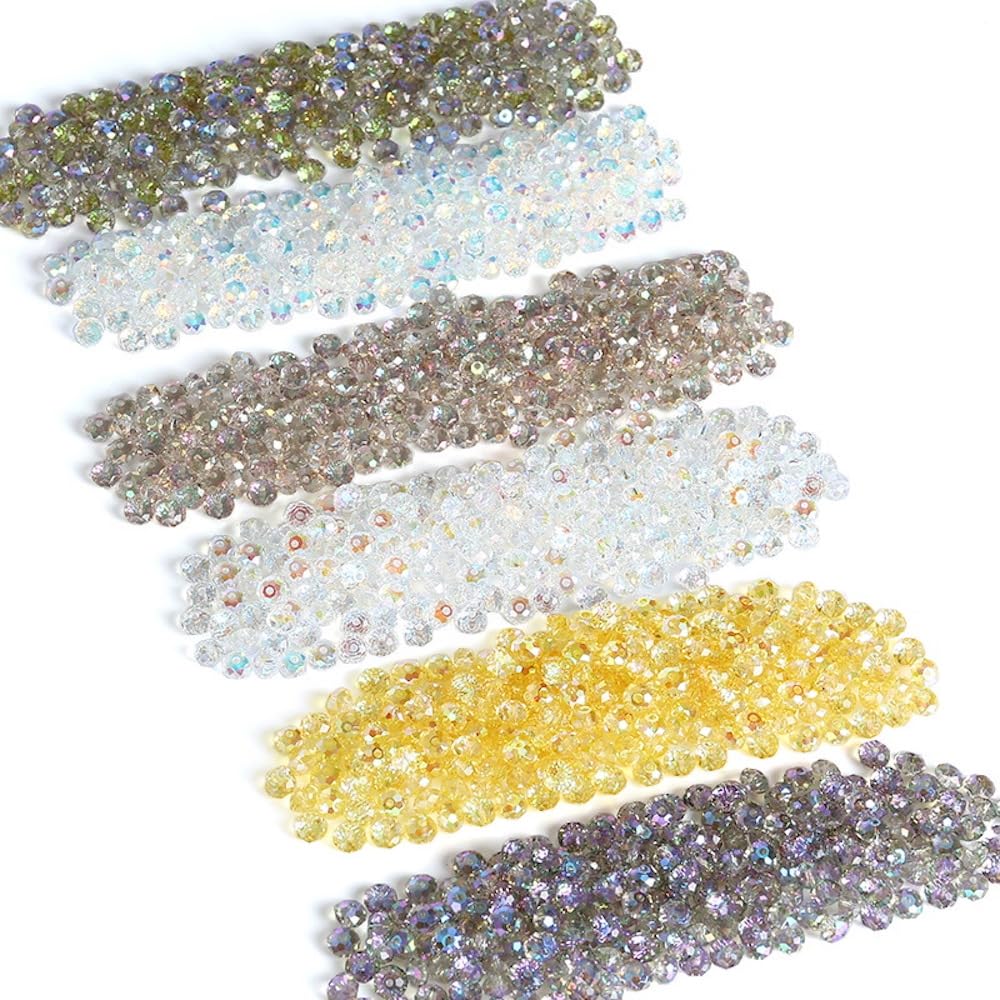 170 perline di vetro sfaccettate, 4 mm, perle di vetro galvanizzate