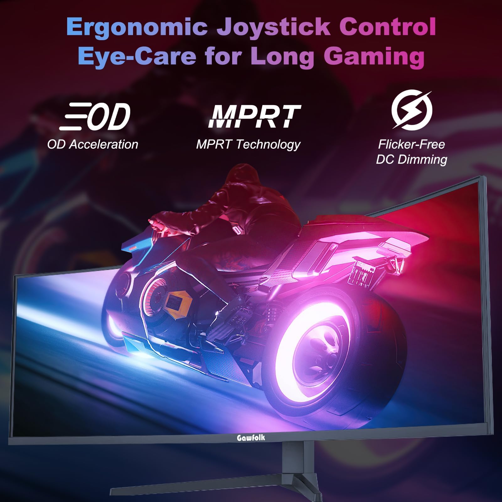 Gawfolk Monitor Gaming 49 Pollici Curvo Monitor 240Hz Ultrawide DQHD 5120x1440 1MS, FreeSync, 120% sRGB, 2X HDMI 2.1, PBP/Pip