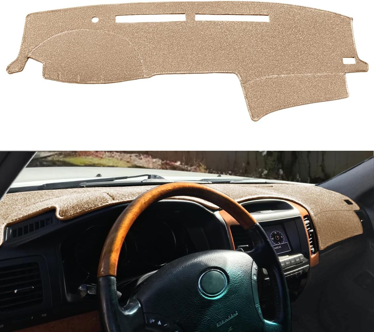 Dash Cover Mat Custom Fit for 2003-2009 Lexus GX470, Dashboard Cover Pad Carpet Protector F139 (Beige)