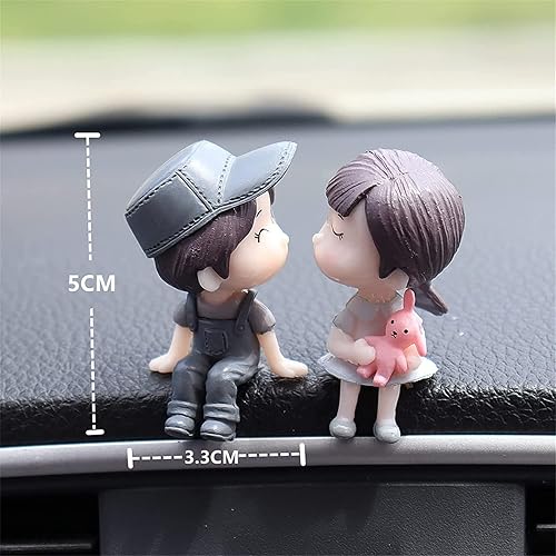 Miniatura 9 de Asnewa Lindos adornos para pareja, lindo adorno interior de automóvil para parejas, decoración del automóvil, lindas parejas de dibujos animados,