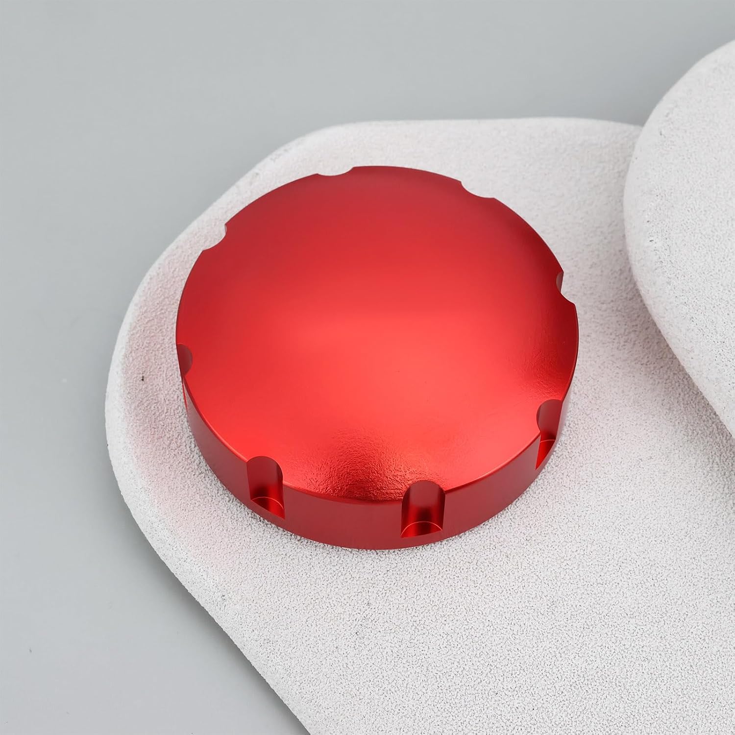 Red CNC Aluminum Fuel Tank Cap, Compatible with Vespa GTS 125/300/310 Scooters, Threaded Gas Cap Replacement, Corrosion-Resistant