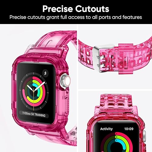 Miniatura 4 de Compatible con Apple Watch Band de 1.772 pulgadas, 1.732 pulgadas, 1.654 pulgadas, con funda antigolpes, correas deportivas para hombres y mujeres