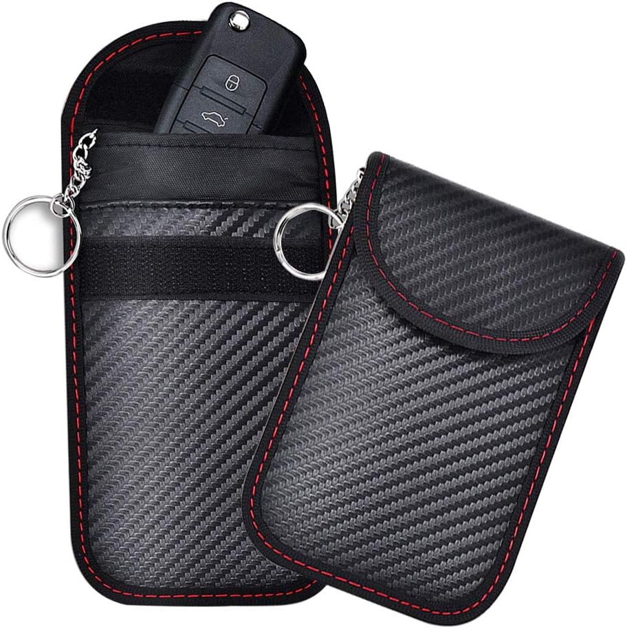 2 Car Key Signal Blocker Pouches，Premium Faraday Cage Car Key Protector