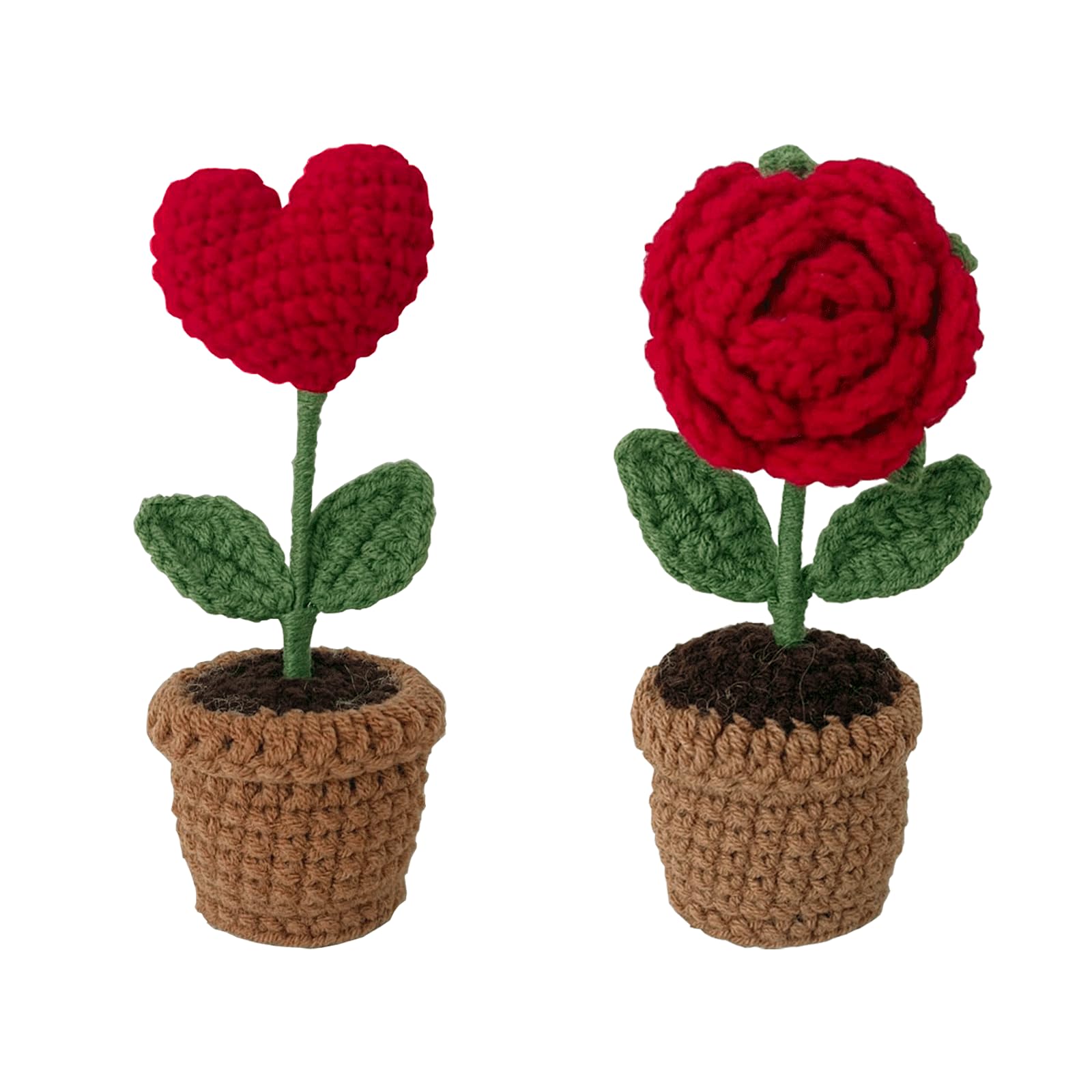 Amazon.com: 2PCS Crochet Flowers Bouquet,Knitting Crochet Forget