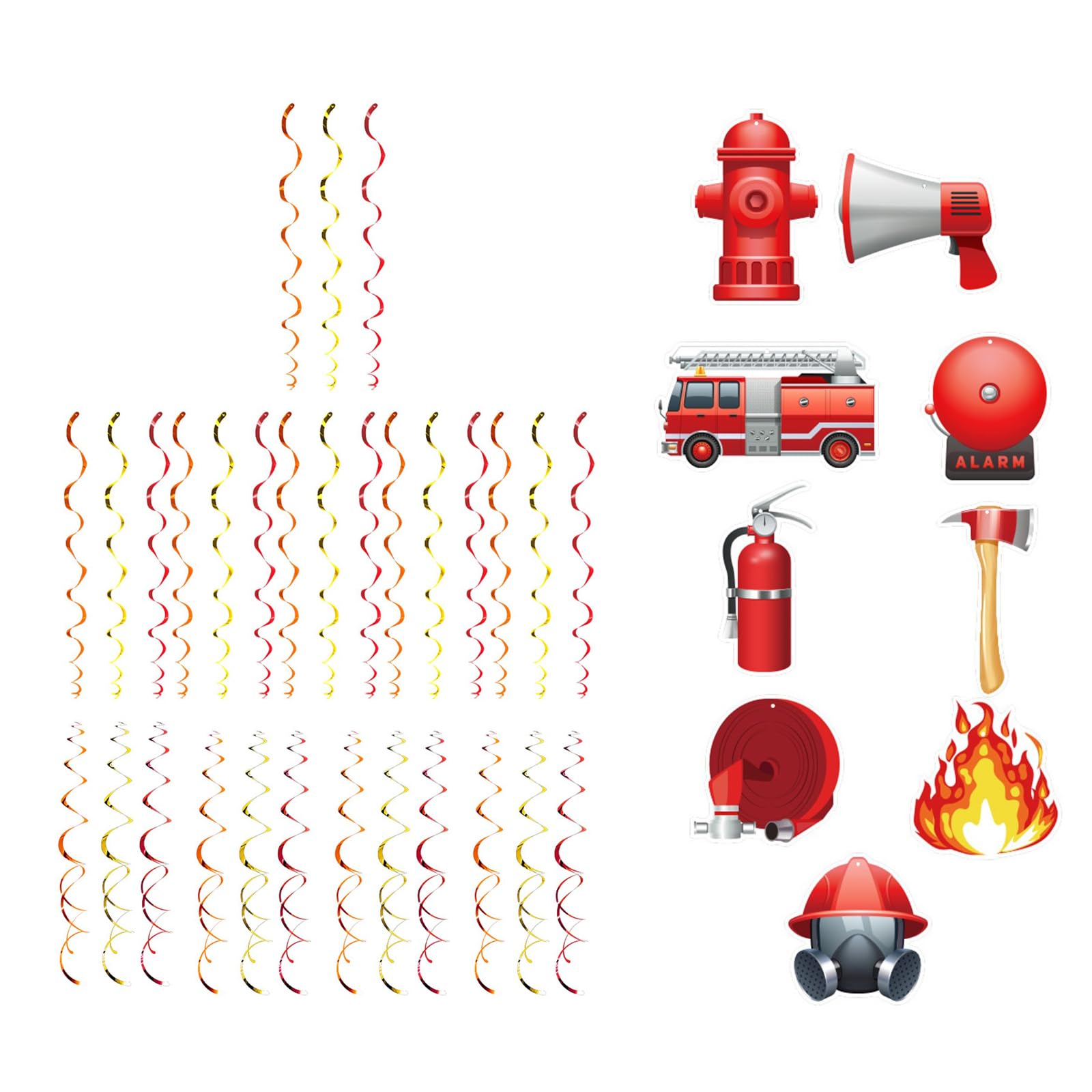 Hsioluted Firefighter Hanging Swirls Truk Pattern Hanging Ornaments for Kids School Indoor Party Decoration Needs Fireman Celebration Decorations