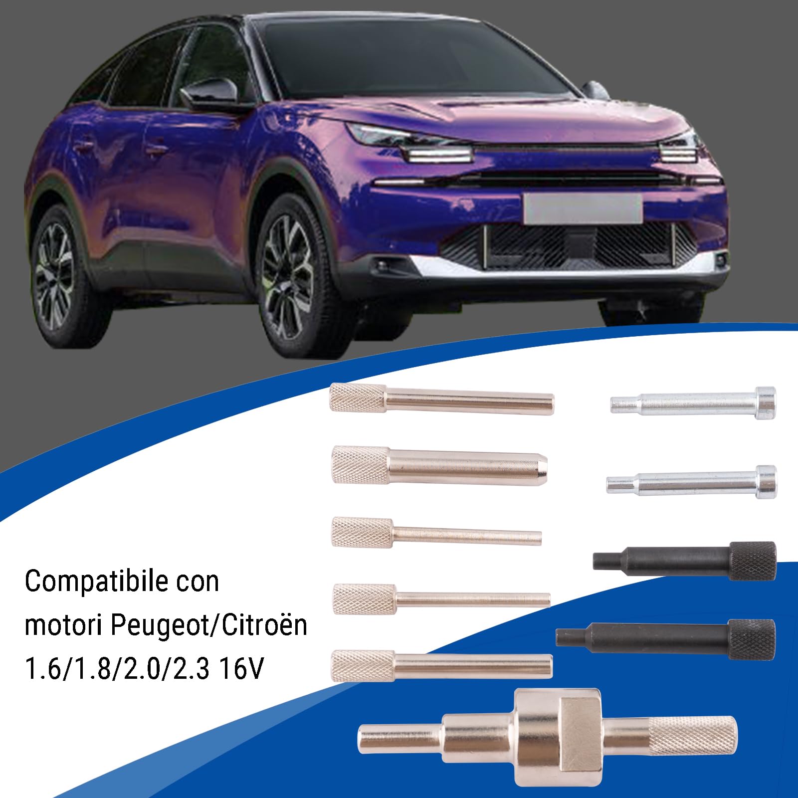 Utensile di fasatura Motore Compatibile con Peugeot(1.6-2.3L) | 10PCS Kit perni di allineamento Albero a camme Compatibile con Peugeot/Citroën 1.6/1.8/2.0/2.3L 16V