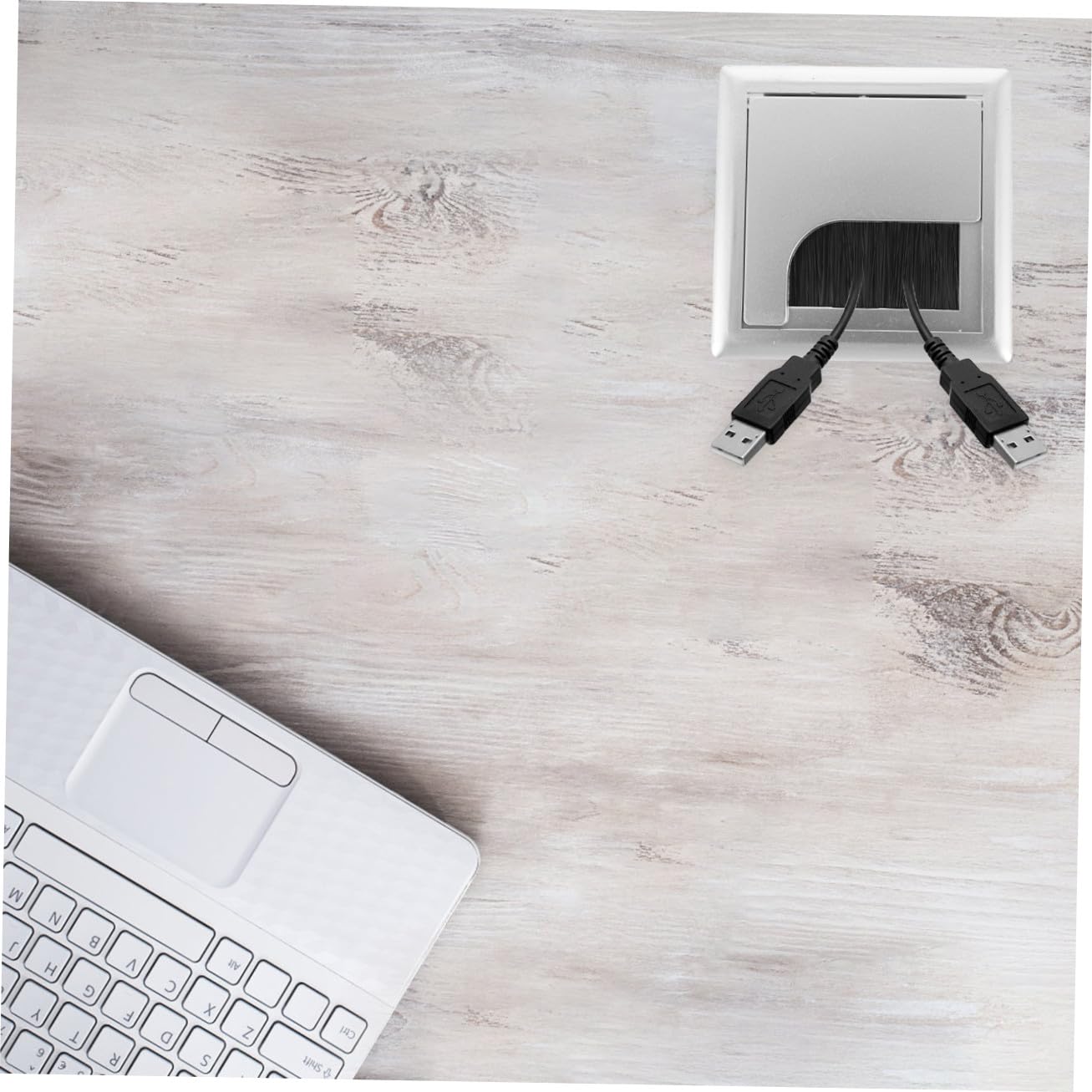 4pcs Desk Grommet Wire Organizer for Cord Management Abs Plastic Cable Hole Cover with Brush for Office and Home Use Smooth Surface and Decorative Design
