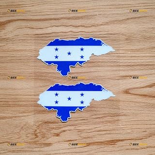 Honduras Map Flag Sticker Decal Vinyl - 2 Pack Reflective 4" - for Car Boat Laptop Cup