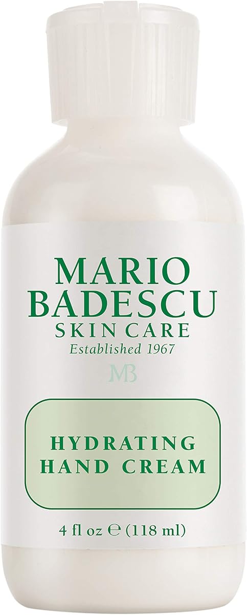 Mario Badescu Hydrating Hand Cream for Dry Cracked Hands - Hand Care Infused with Revitalizing Peppermint - Absorbs Quickly, Non-Greasy and Delivers Lightweight Hydration, 4 Fl Oz