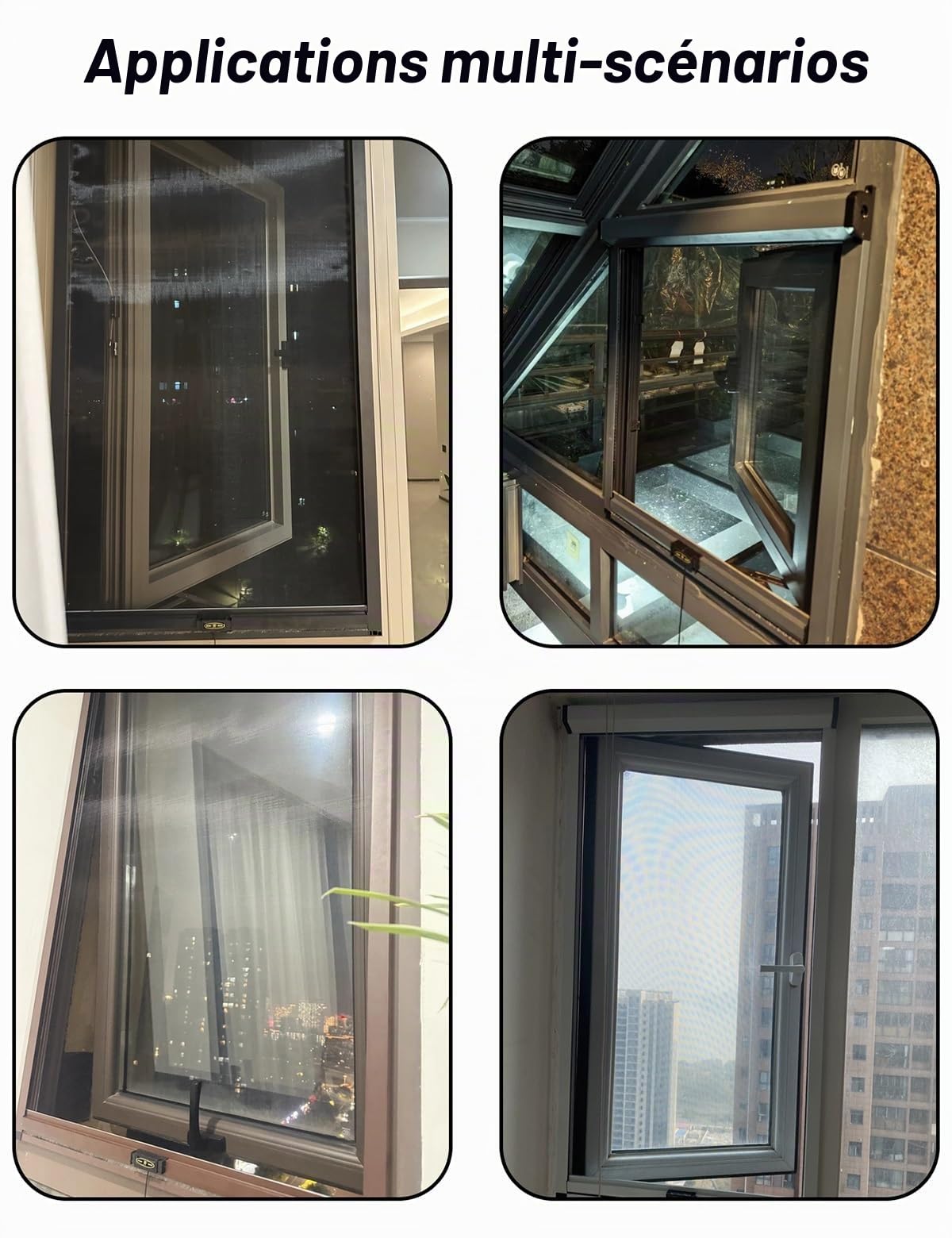 Moustiquaire Fenêtre Enroulable sur Mesure avec Cadre en Aluminium - Filet Écran Anti-Insectes Anti-Moustique, Moustiquaire Enroulable pour Porte Fenetre, Installation Facile