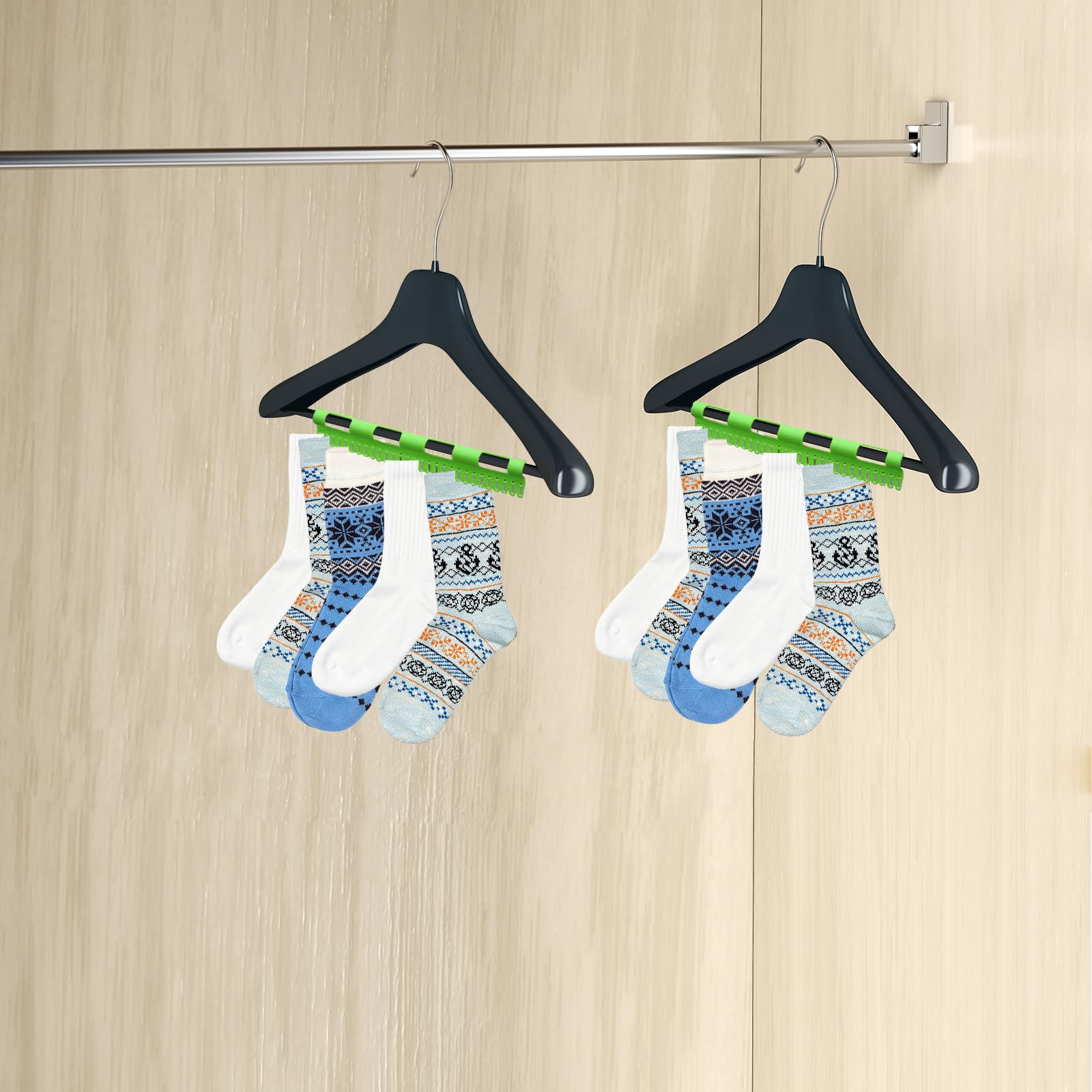 Yootiko Tendedero para calcetines, 4 unidades, resistente al viento, soporte para calcetines para tendedero, secador de calcetines, colgador de plástico para calcetines, ropa interior