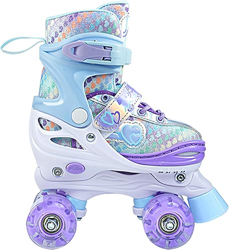 Miniatura 3 de Sportneer Kids Roller Skates, Roller Skates with Protective Gear Set, Adjustable Roller Skates with 8 Light up Wheels, for Girls Kids Youth Beginner