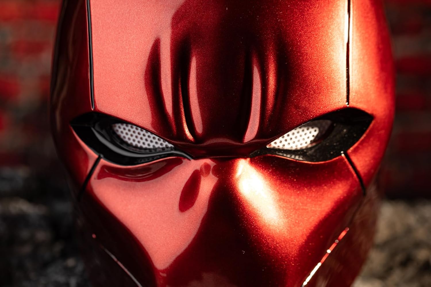 Red Helmet Deluxe Cosplay Prop UV Bright Surface Collectors Edition Halloween Costume Mask Props - Image 4