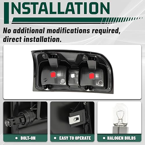 Miniatura 7 de KUAFU Luz trasera derecha sin bombilla compatible con Chevy Chevrolet Silverado 1500 2500 HD 3500 HD GMC Sierra 3500 HD 2014-2018 modelo dual