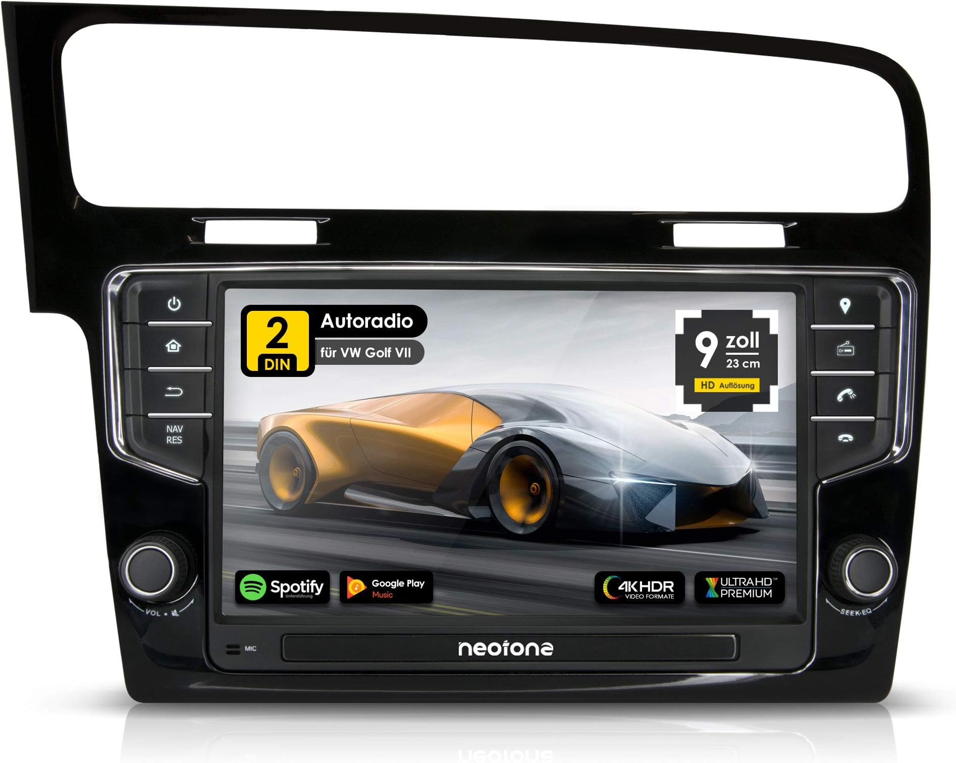 NEOTONE WRX-906G7 Car Radio for VW Golf 7 (from 2012 onwards) Can-Bus Integrated. Navigation with Europe Maps 2018 DAB+ Octa-Core 4K Ultra HD Video WLAN Bluetooth RDS
