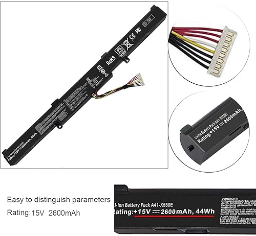 Miniatura 3 de Batería A41-X550E para Asus X450 X450e X450j X450jf X550e X550z X550za X750j X750ja X751 X751m A450j A450jf A450e F751la F751ma F751 mm J R751 R752