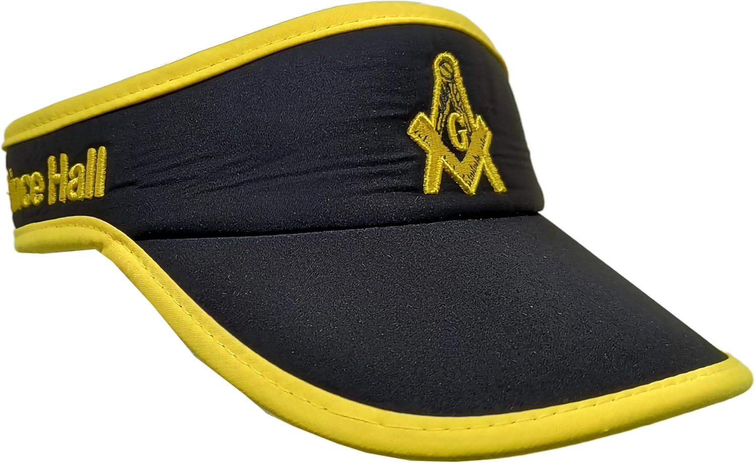 Prince Hall Mason Featherlight Mens Visor [Black - Adjustable] - ID#68277