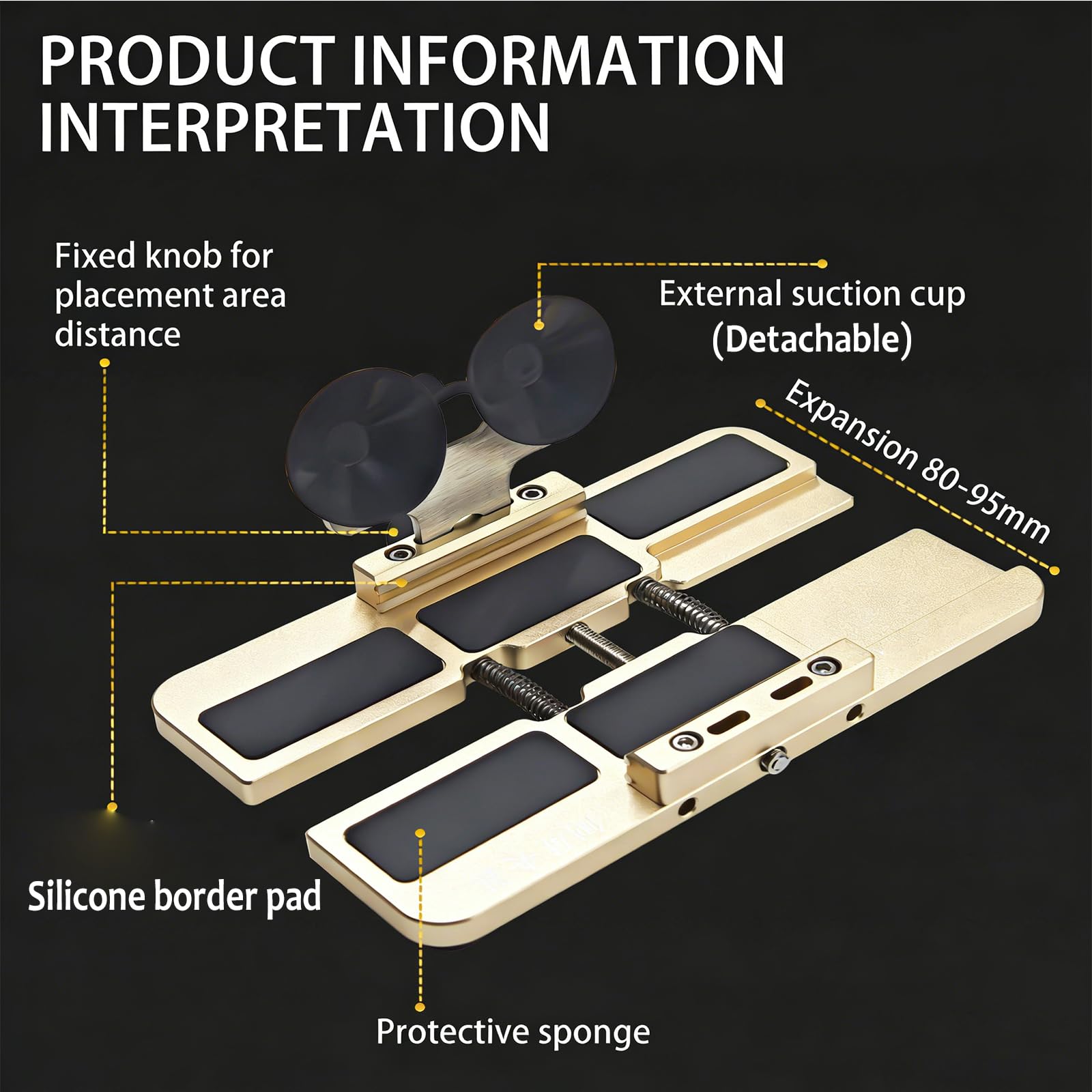 Dispositivo di riparazione laterale multifunzionale per riparazione telefono schermo laterale rotante può regolare la larghezza liberamente dotato di forti ventose per officine di riparazione mobili