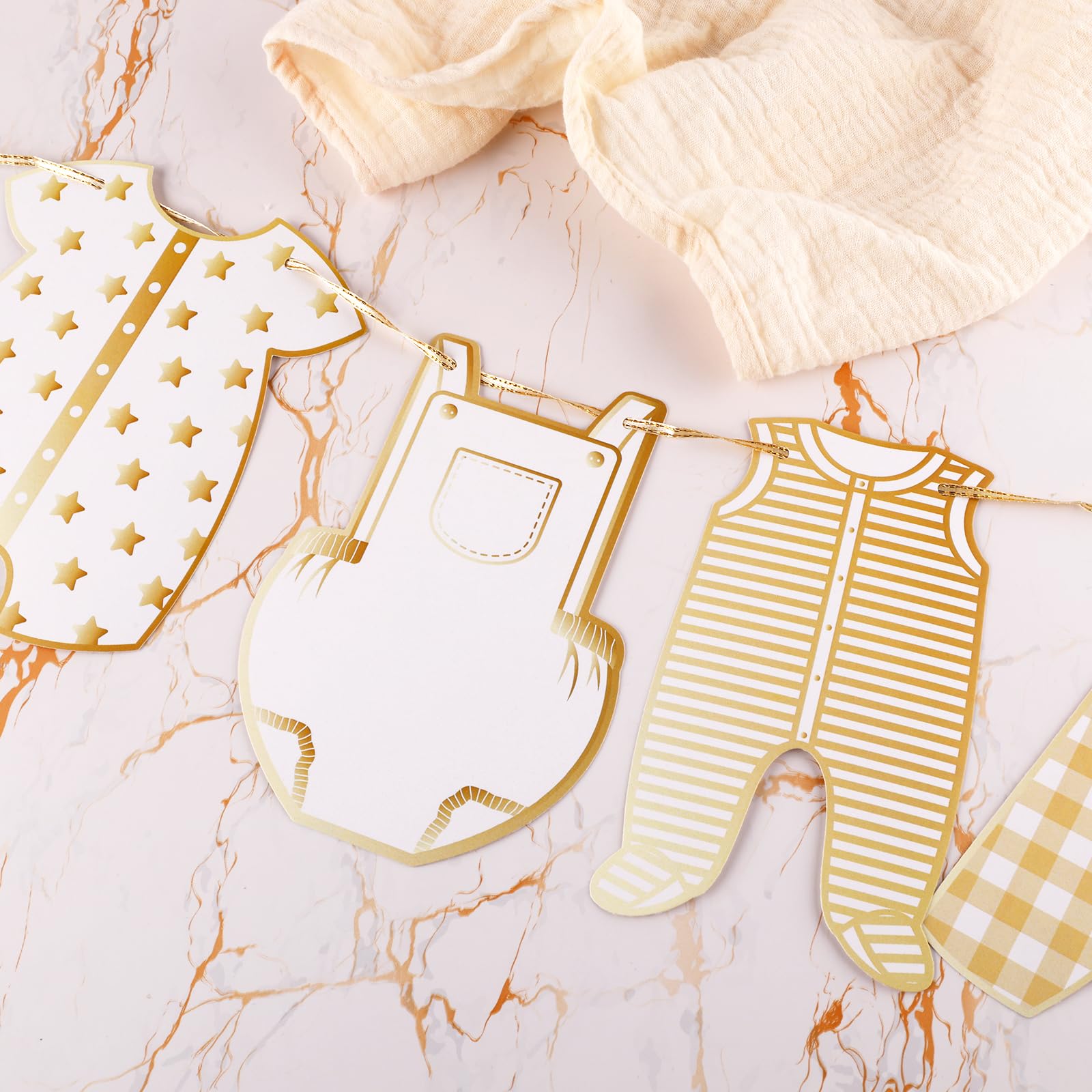 2pcs Neutral Gold Baby Shower Paper Garland - Image 3