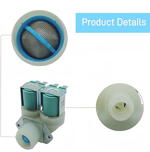 Miniatura 3 de DC62-30312J y DC62-30314k Arandela Fría y Caliente Lado Agua Solenoide Conjunto Para Lavadoras Kenmore Samsung - Reemplaza 1810145 DC62-30314H