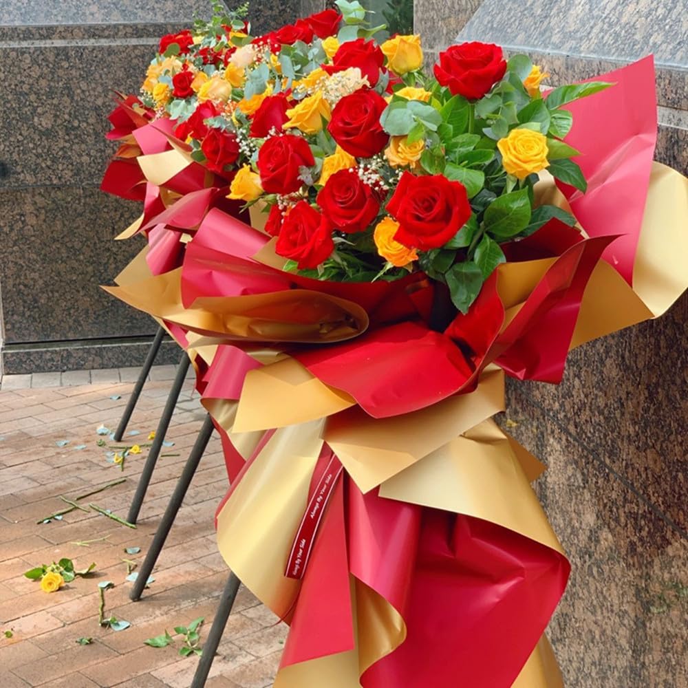 Carta da Bouquet da fiorista impermeabile, carta da regalo per fiori freschi con colori a doppia faccia, confezione regalo Bouquet da fiorista Wrap 20 pz/pacco  15
