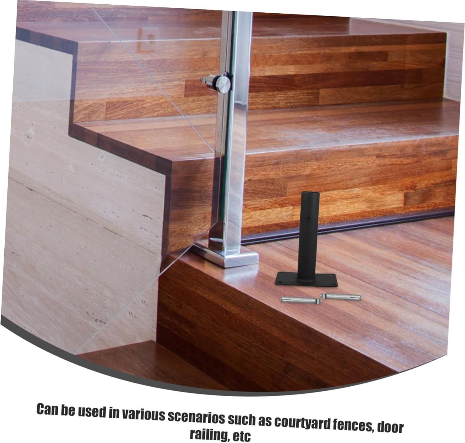 YARNOW 2pcs Fence Post Holder Base Support for Garden Fencing Easy Installation for Balconies and Yards Sturdy Design for Dog and Pet Barriers Construction