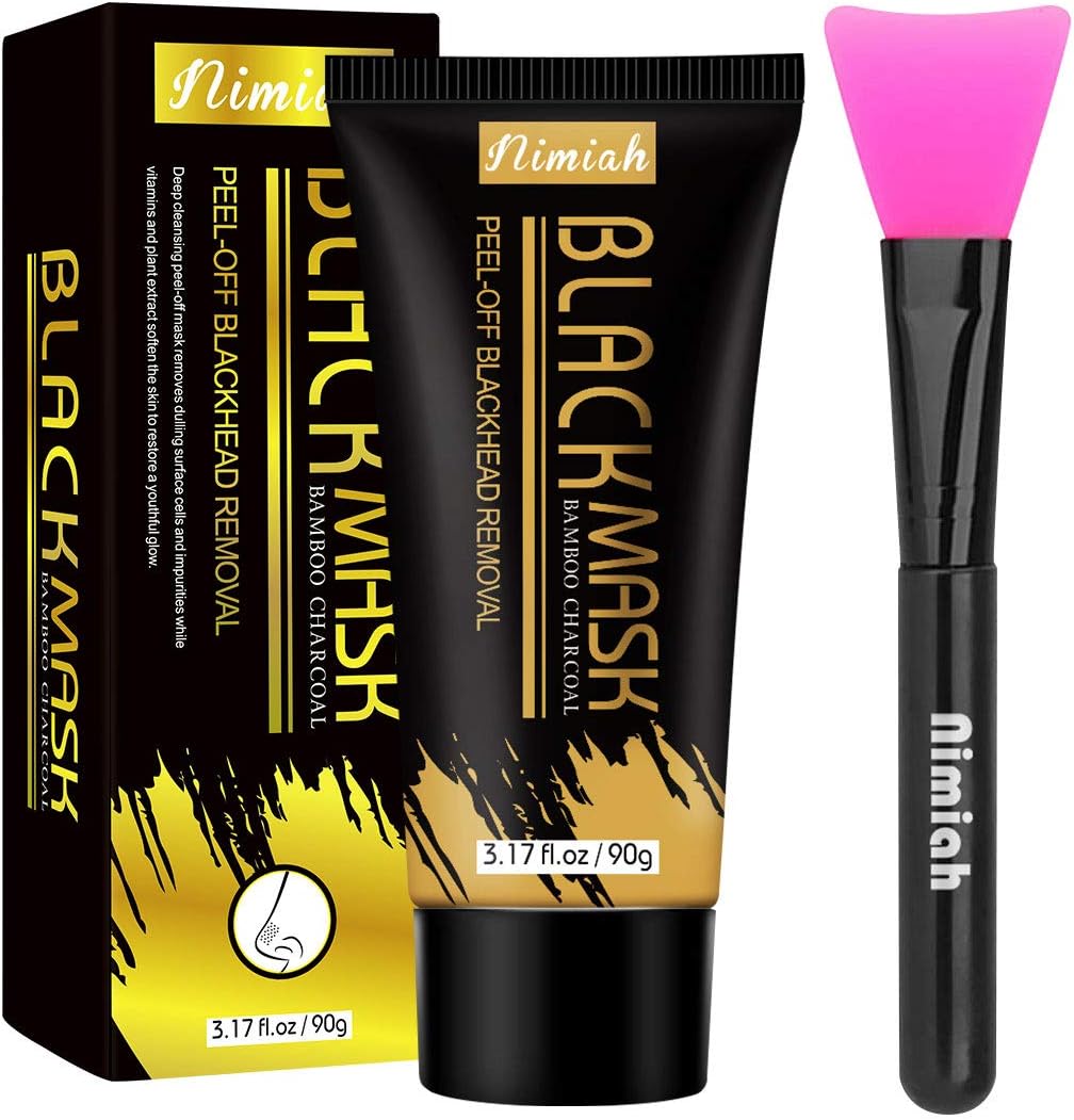 Nimiah Blackhead Remover Mask Activated Charcoal Peel Off Black Mask for All Skin Types Deep Cleansing Pore & Acne