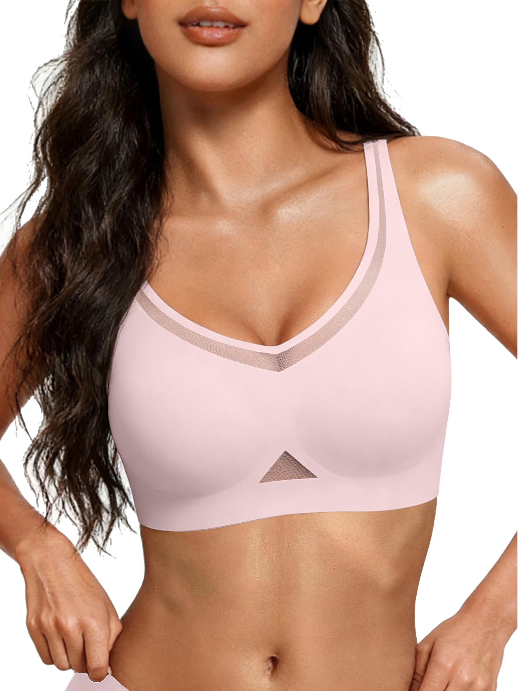 Avidlove Wireless Bras for Women Mesh Full Coverage Jelly Padded Bralette No Underwire Seamless Everyday Bra — view 9