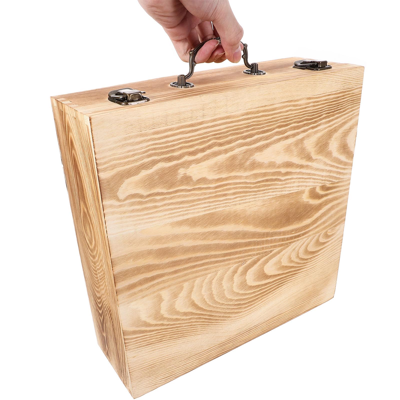 CALLARON Caja de Madera Vintage Beige 30x30x10 Cm Versátil y Resistente para Almacenamiento de Joyas y Regalos en Cumpleaños