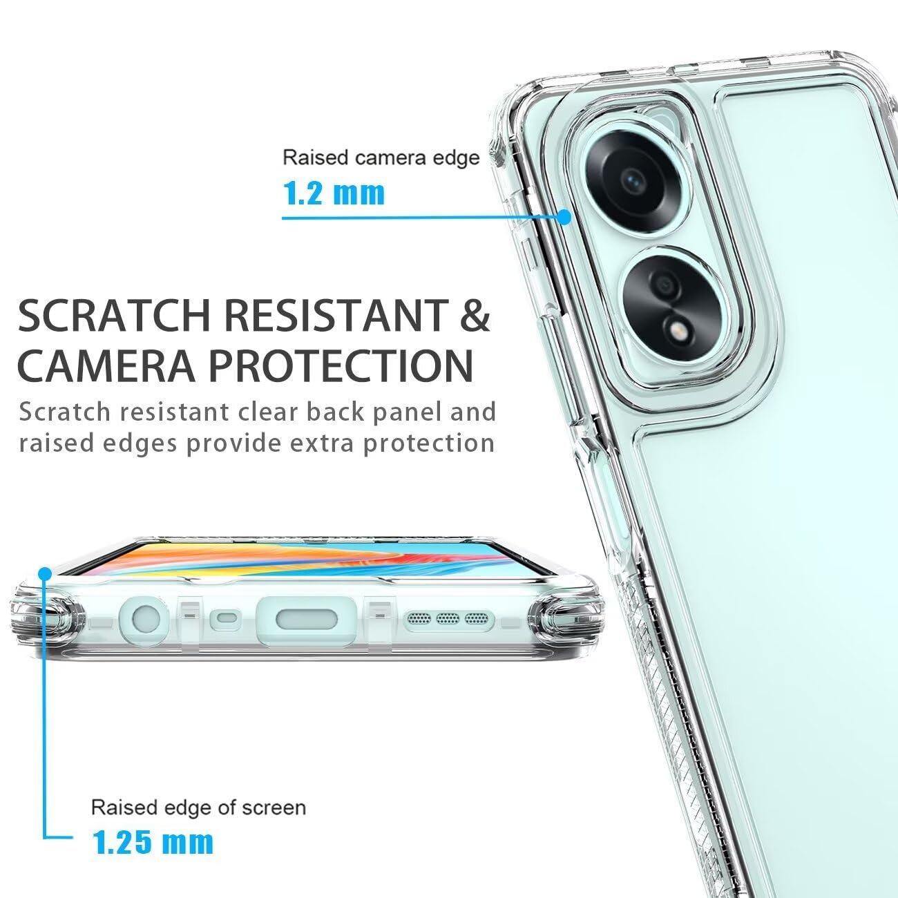 Custodia In Pelle Con Disco Per OPPO A18 / A38 – Cover TPU Morbida Antigraffio – Colore Azzurro - 4