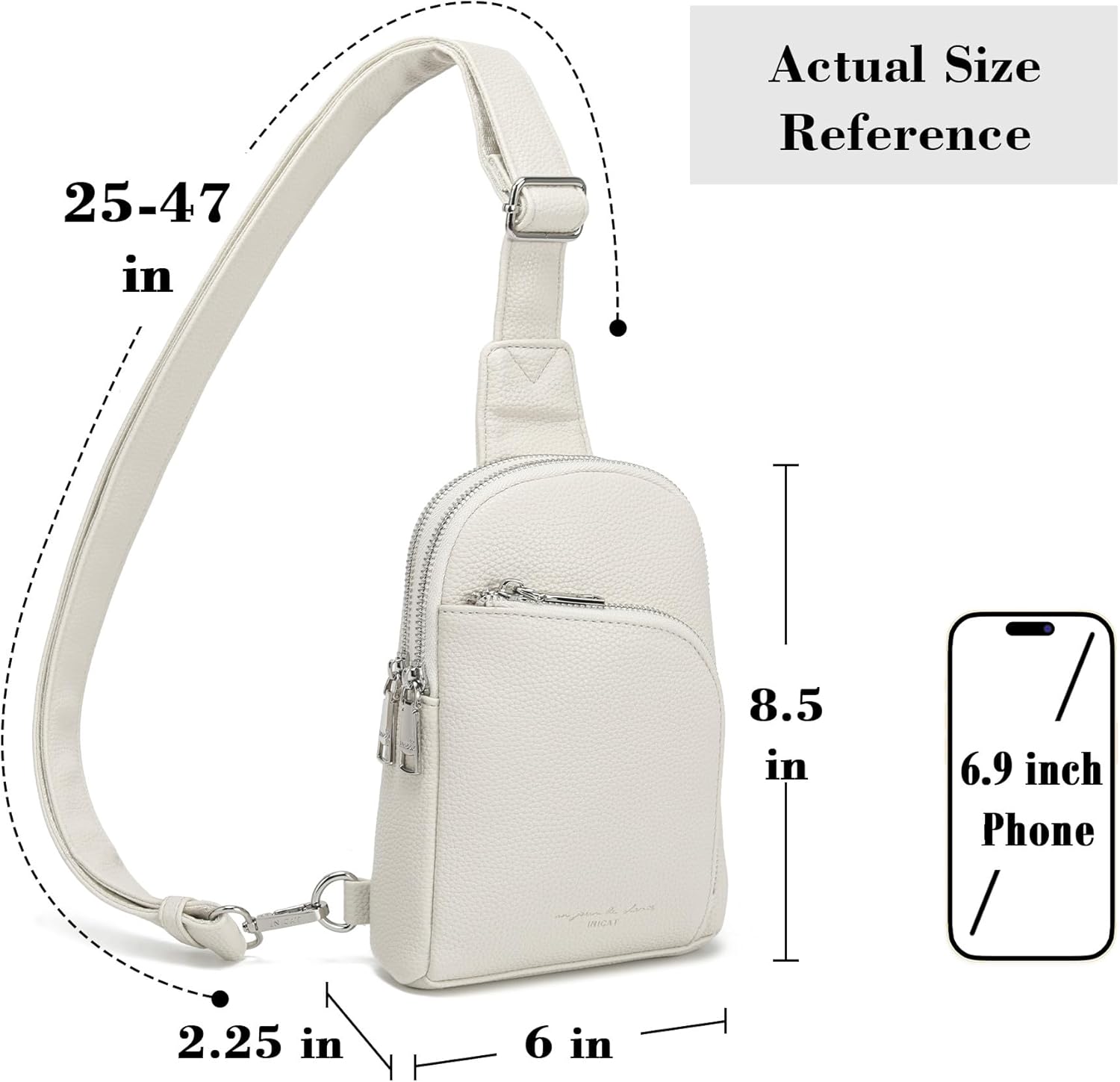 INICAT RFID Blocking Sling Bag, Anti Theft Crossbody Bag for Women, Travel Fanny Pack Style Purse, Vegan Leather - Image 3