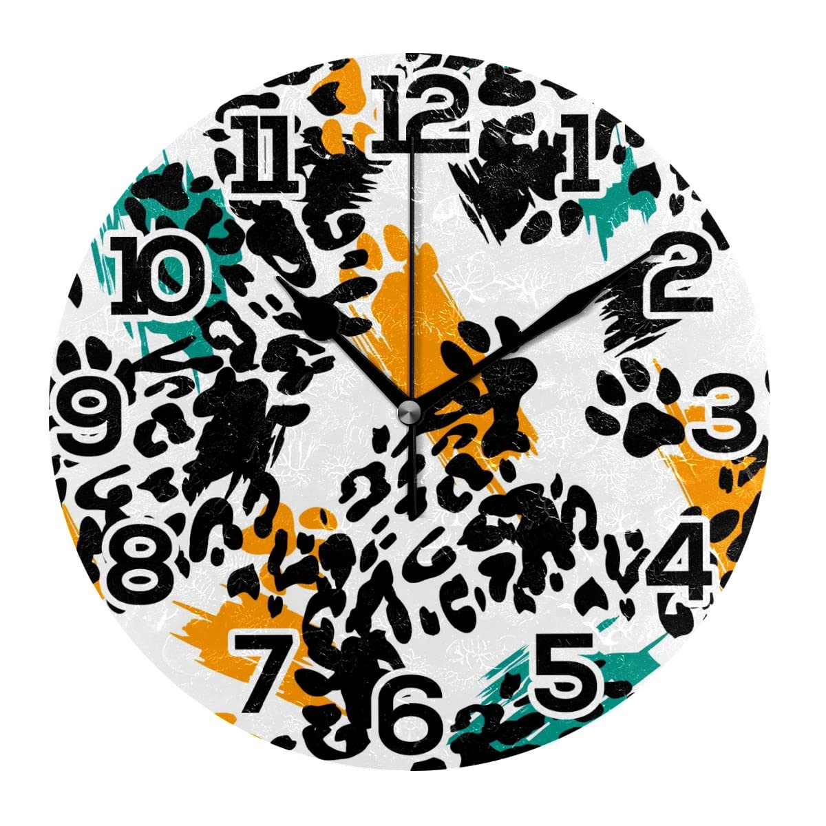 Horloge murale guépard silencieuse pour décorer la chambre et le bureau