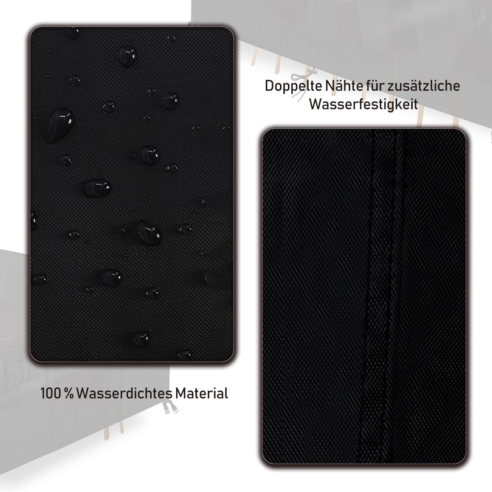 Copertura per Mobili da Giardino, Telone Impermeabile in Tessuto Oxford 420D con Clip Antivento, Copertura Protettiva per Tavolo da Giardino Anti-UV Resistente All'inverno(Nero,120x120x74cm)
