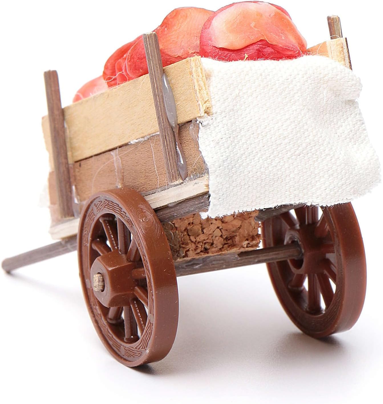 Holyart Neapolitan Nativity Accessory, Meat cart in Wax 5x11x5cm