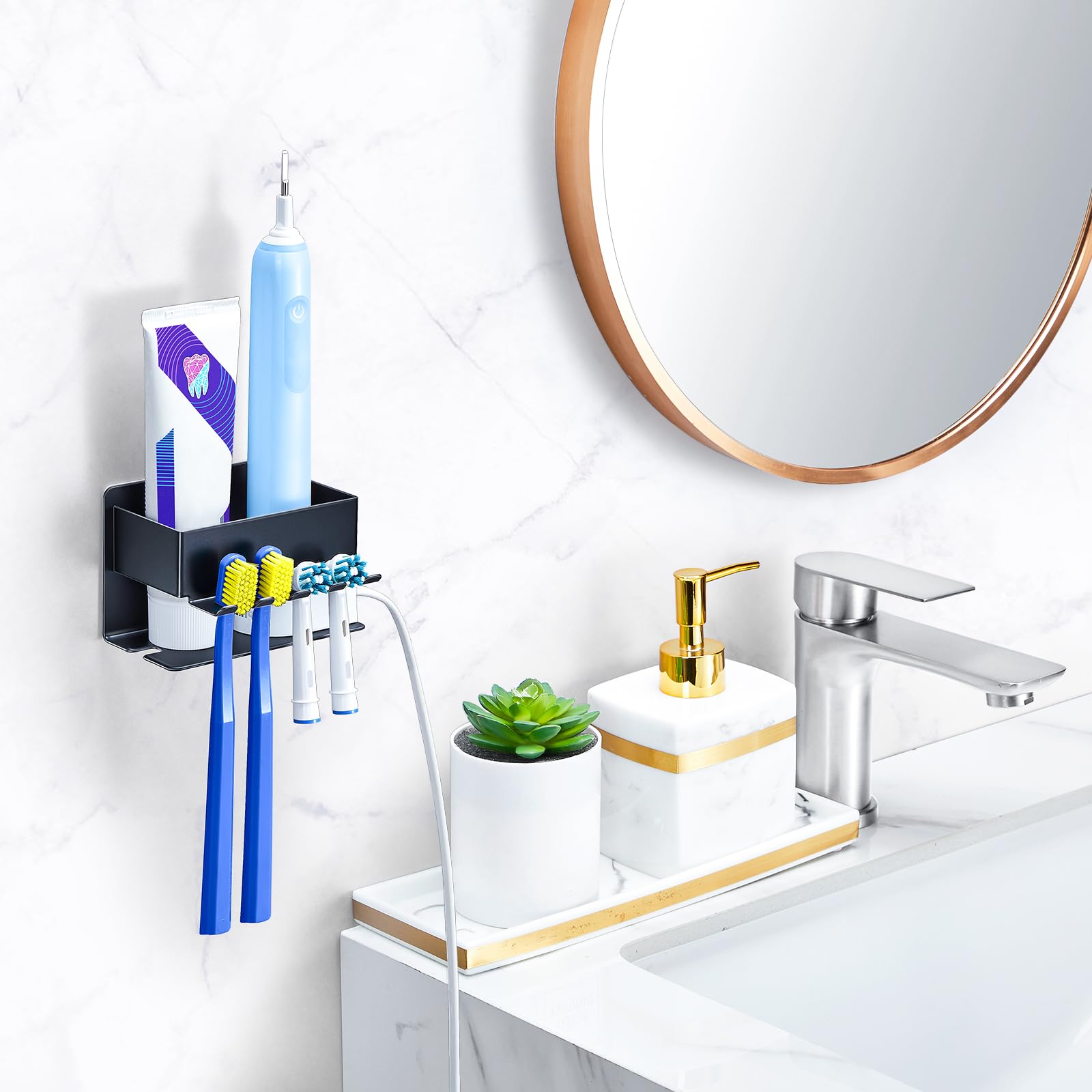 Portacepillos de dientes para baños, soporte para cepillo de dientes eléctrico, soporte de pared para cepillos