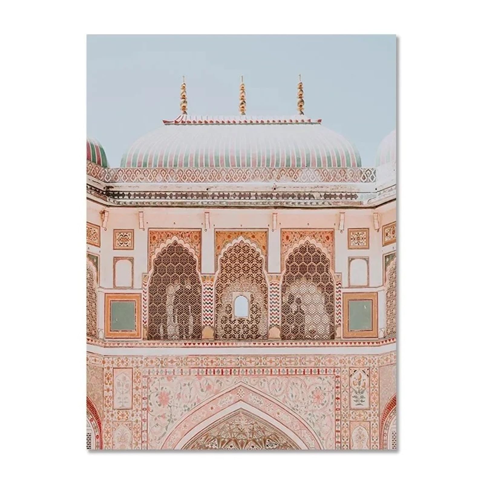 Affiche de paysage islamique avec mosquée nordique imprimée sur toile 30x40cm