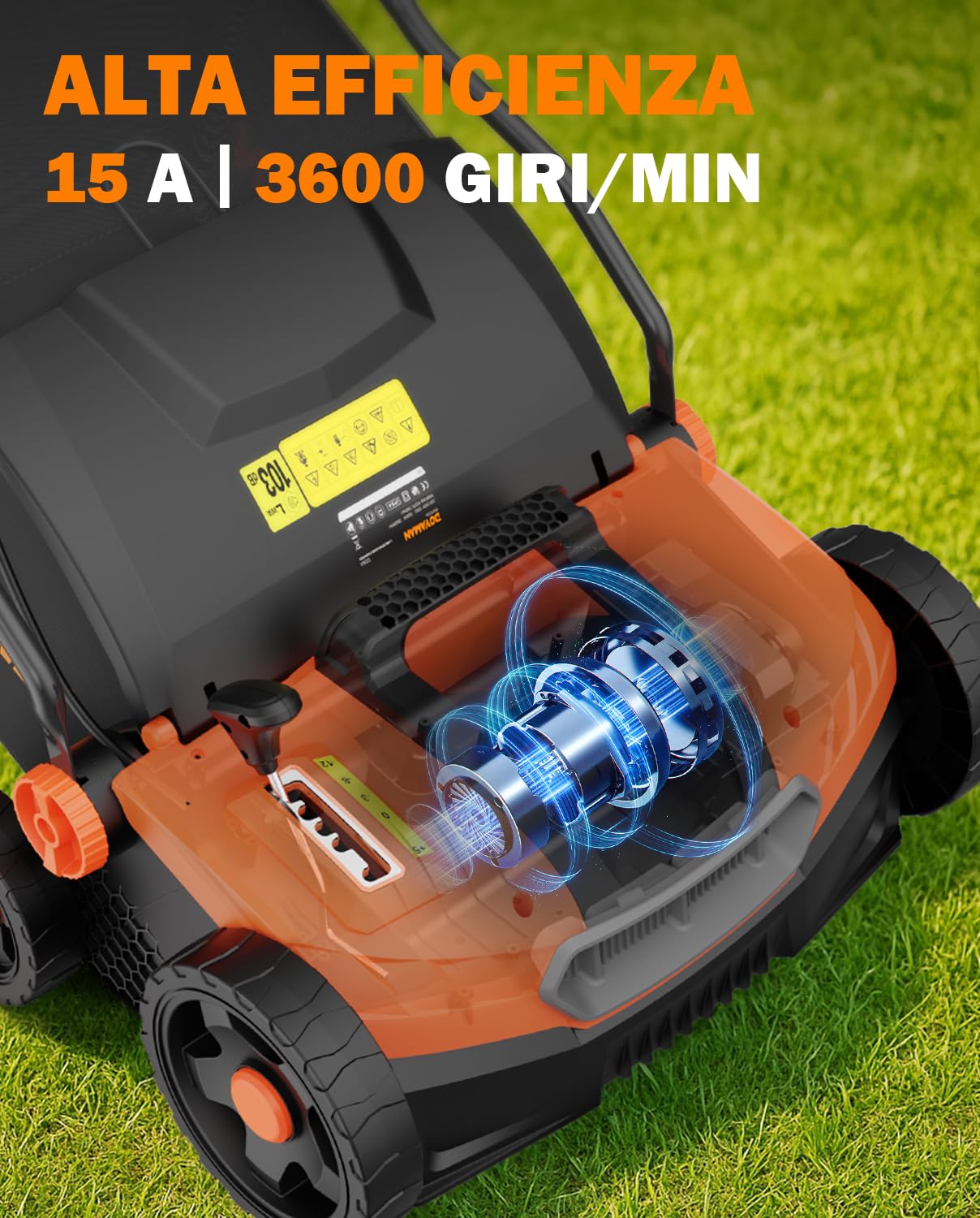 DOVAMAN DS16A Scarificatore e Arieggiatore Elettrico 1500W 40cm Larghezza di Lavoro