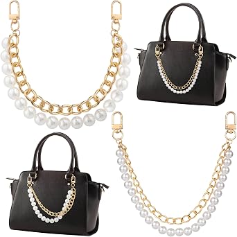 HINZIC 2Pcs Pearl Purse Chain