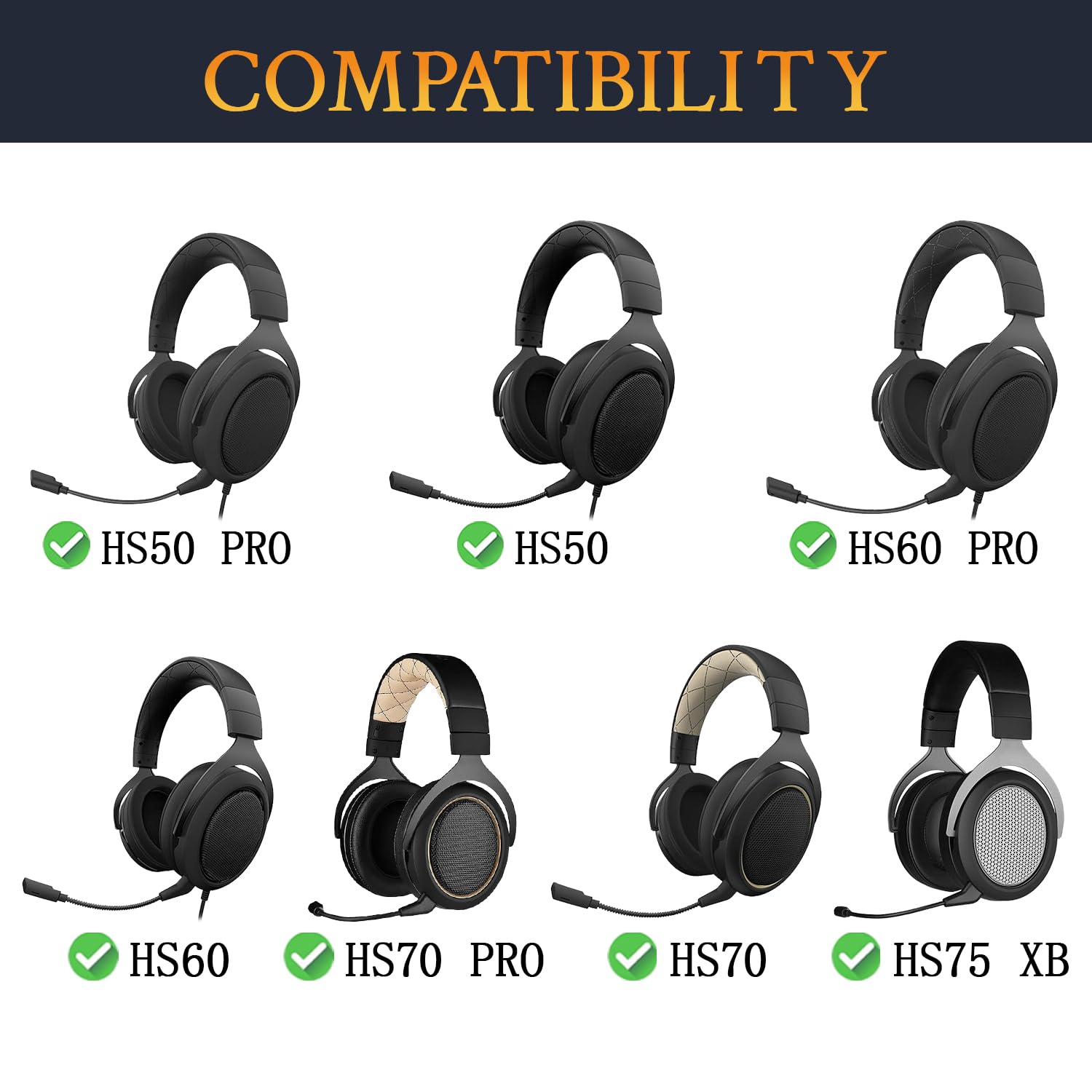 SOULWIT Cooling-Gel Earpads Cushions Replacement for Corsair HS70/Pro HS60/Pro HS50/Pro HS75 XB Gaming Headset/Headphones - Image 3