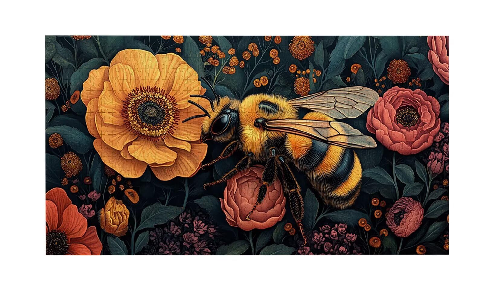 Puzzle dla dorosłych 1692 sztuk, kwiaty pszczół puzzle, trudne, wyzwanie, puzzle idealnie pasują, napis na plecach, bez pudru, prezent dla seniorów (179 x 31 cm) v716