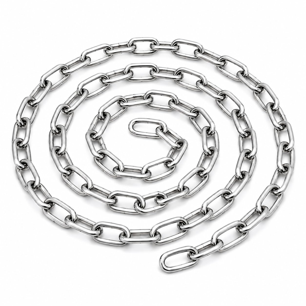 CYEER 2m Edelstahlkette 6mm Meterware, Rostfreie Gliederkette aus Edelstahl 304, Stabile Rundstahlkette für Hängesessel, Boxsack, Lampen & Gartenzaun, Hochbelastbare Metallkette