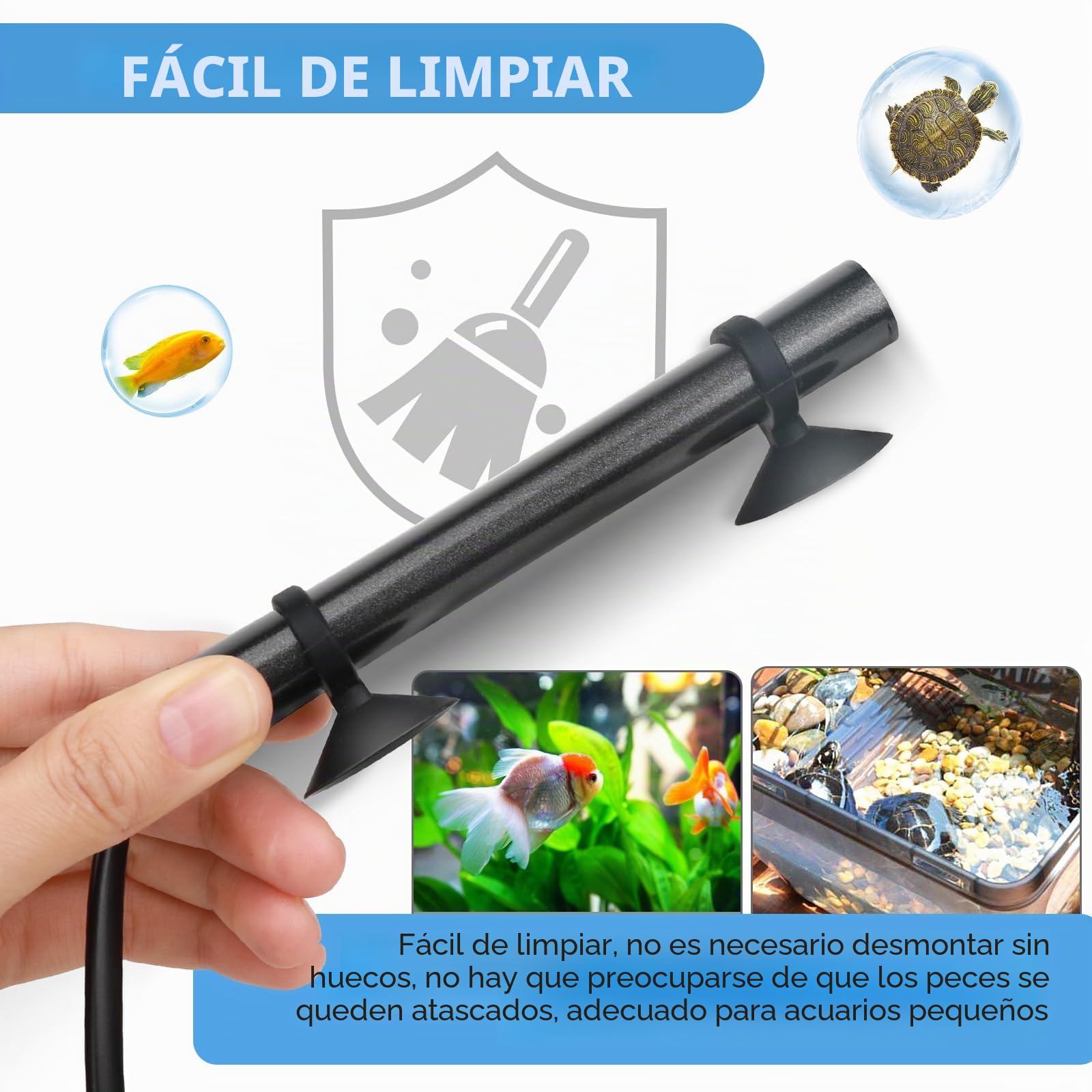 Hygger Mini Calentador de Acuario, 25W Sumergible Betta Calentador de Acuario con Pantalla Digital Controlador Externo, Calentador de Acuario Pequeño Adecuado de Agua Dulce de hasta 20L Tanks