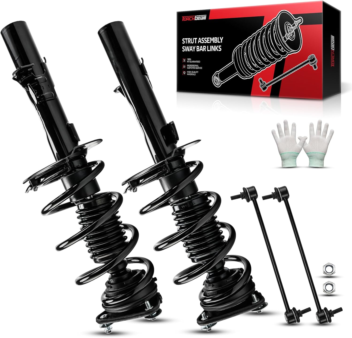 Torchbeam Front Shock Absorber Sway Bar Stabilizer Link,Automotive Replacement Struts Amortiguadores Delanteros Fit For Ford Focus 2013 2014 2015 2016 2017 2018 172907,172908 * 2