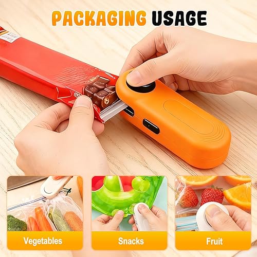 Miniatura 5 de Mini sellador de bolsas con imán, sellador portátil de mano para bolsas de chips 2025 para chips, máquina reselladora para alimentos, aperitivos,