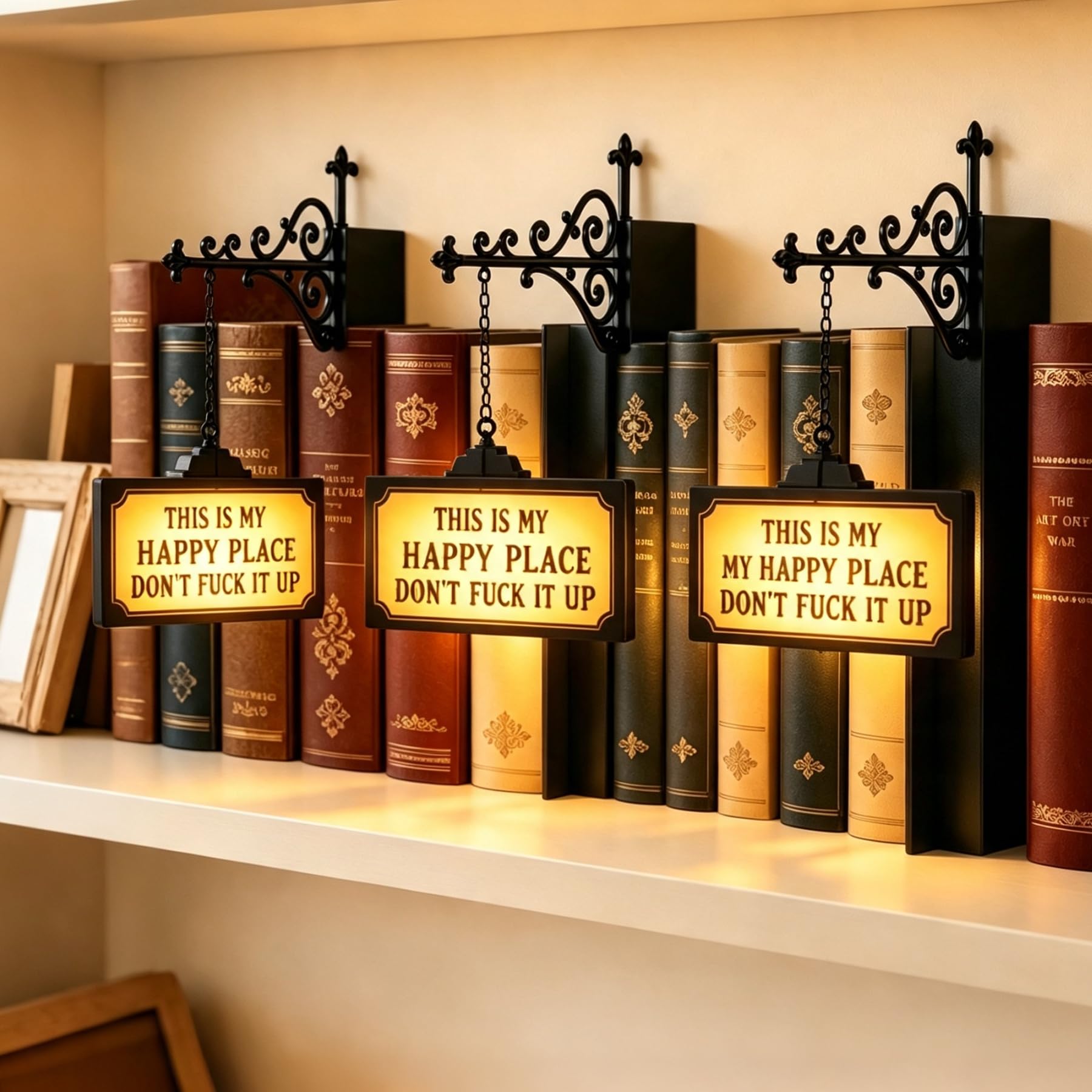 Library Lantern Mini Bookshelf Lamp，Happy Place：3