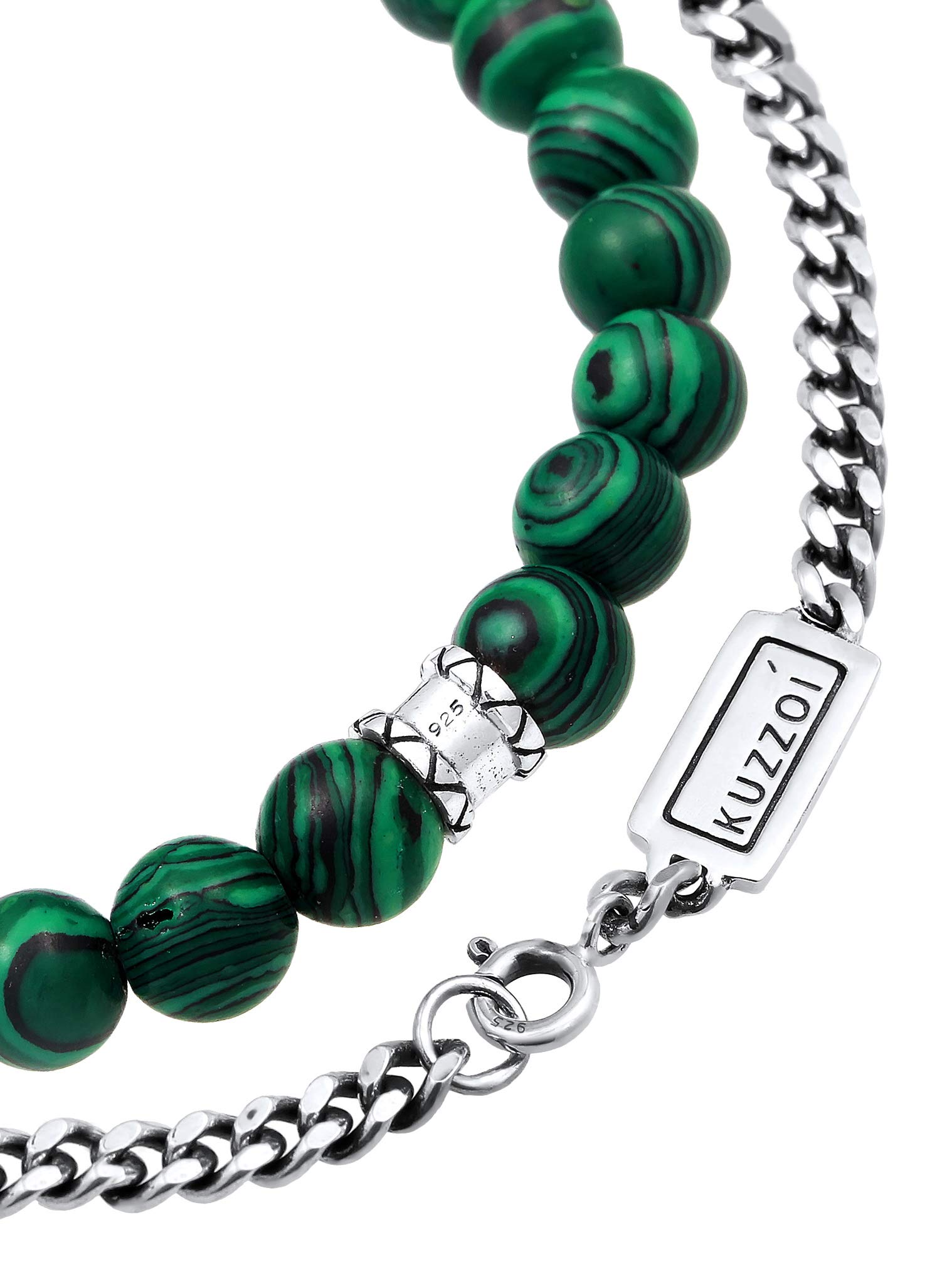 Kuzzoi Buddha Herren Armband Set ein elastisches Edelstein Armband mit Beads